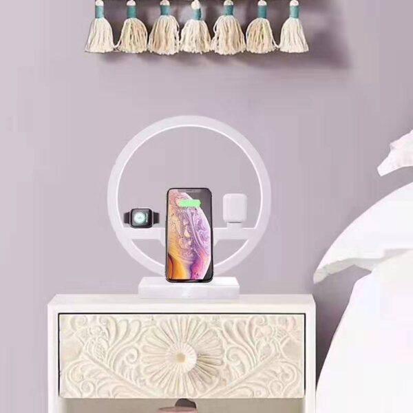 Fast Charging 4 in 1 Bedside Lamp Wireless Charger Bracket - Image 10